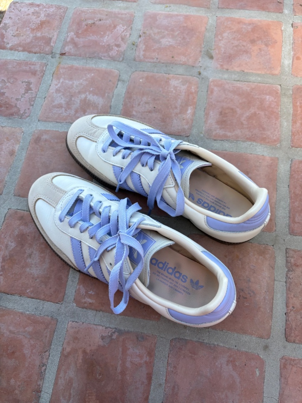 Adidas Samba OG W Women’s Cream Lavender Stripes Sneakers Size 8 - Picture 3 of 6
